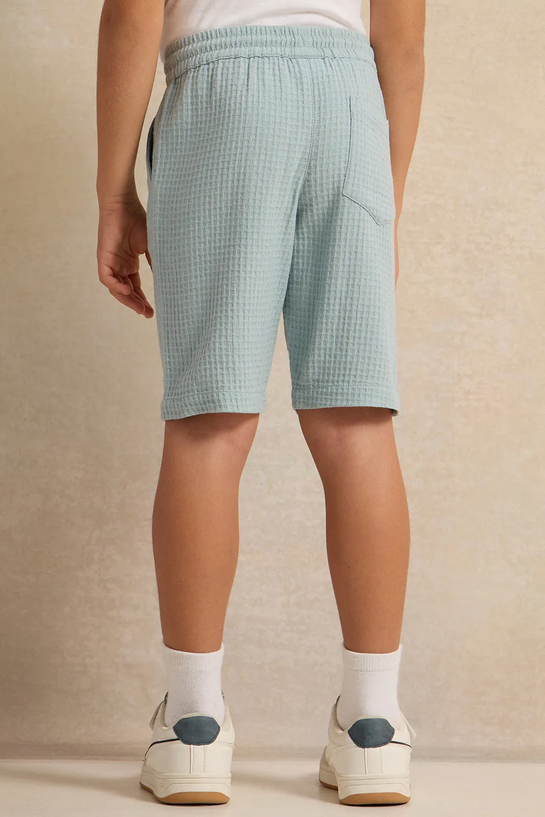 Boys Blue Jacquard Shorts sold by Redtag product image thumbnail 3