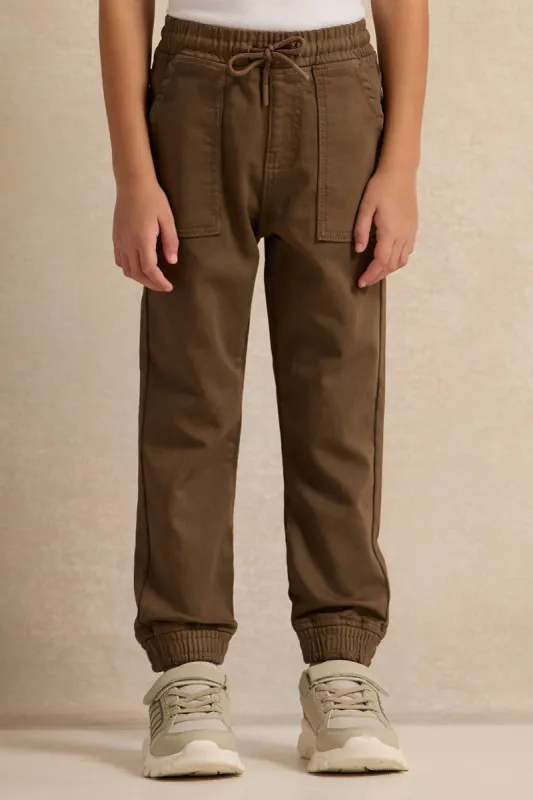 Boys Brown Jogger Jeans sold by Redtag