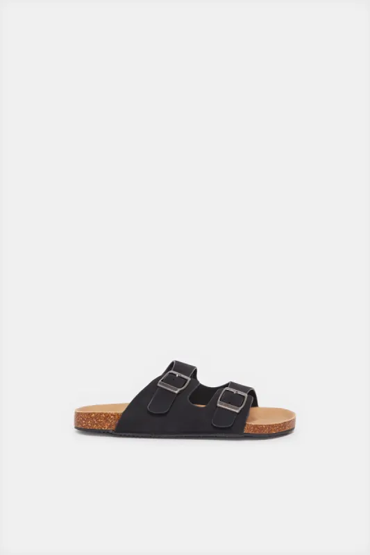 Senior Boys Black Cork Sandals sold by Redtag