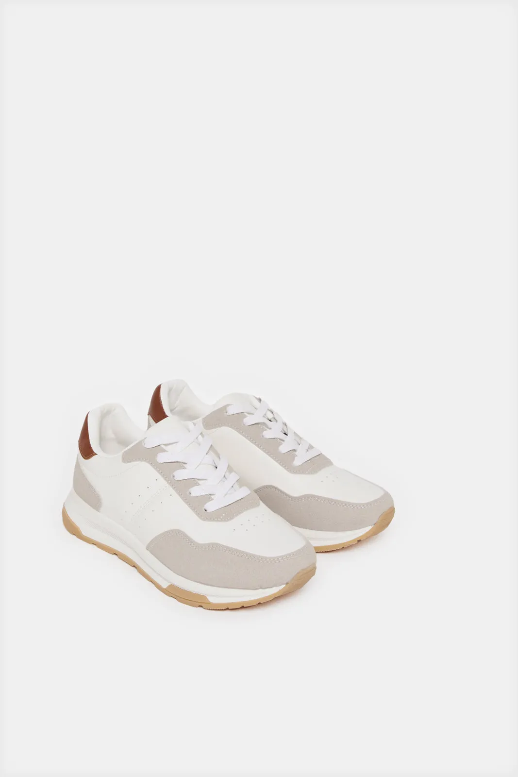 Senior Boys White Colour Block Sneakers sold by Redtag product image thumbnail 2