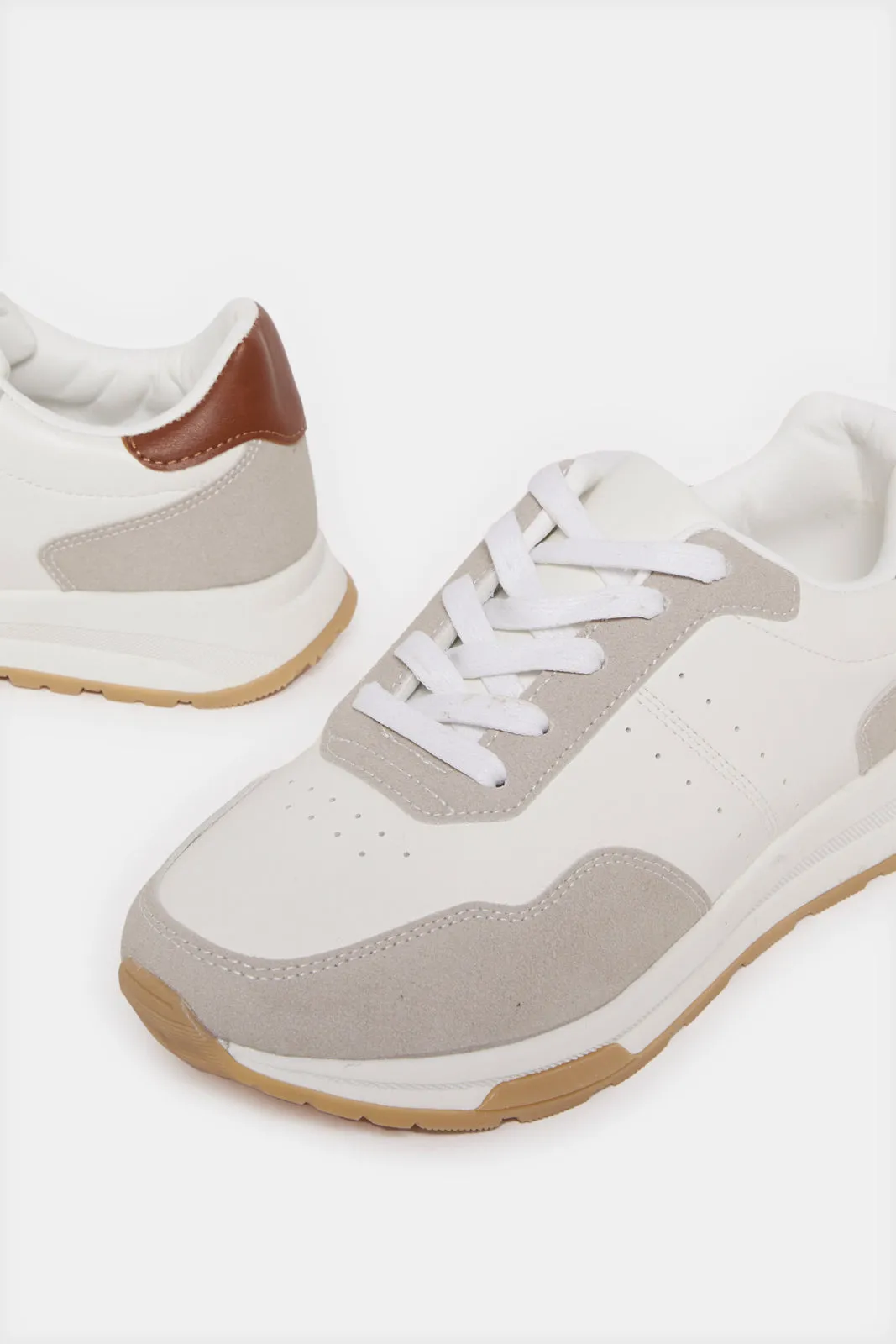 Senior Boys White Colour Block Sneakers sold by Redtag product image thumbnail 3