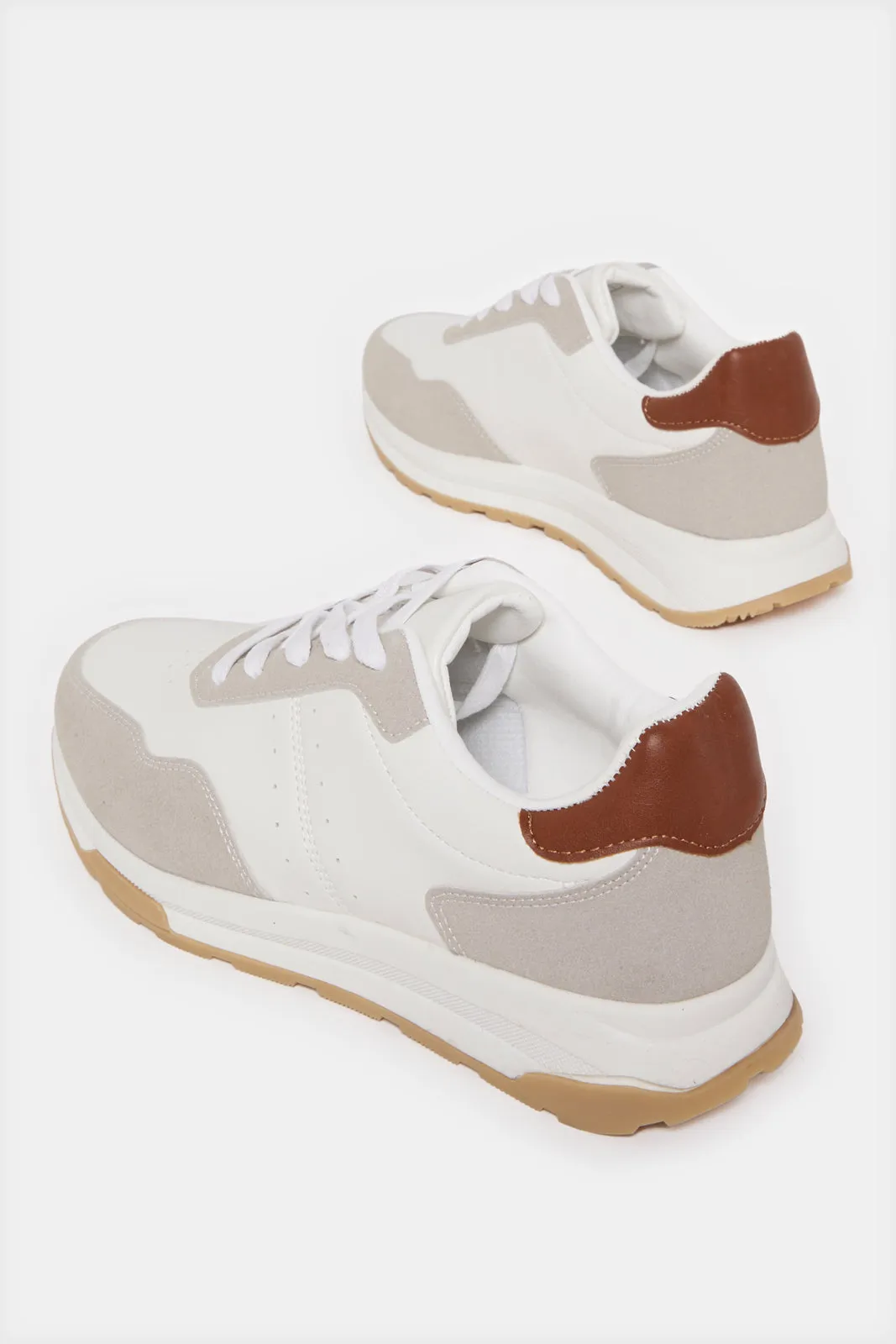 Senior Boys White Colour Block Sneakers sold by Redtag product image thumbnail 4