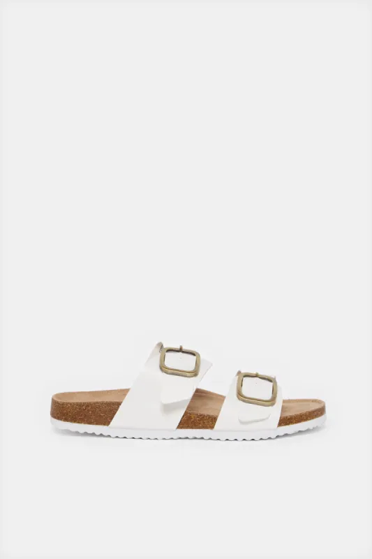 Women White Buckle Mule sold by Redtag
