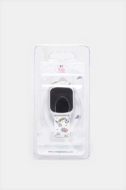 Boys White Printed Digital Watch sold by Redtag