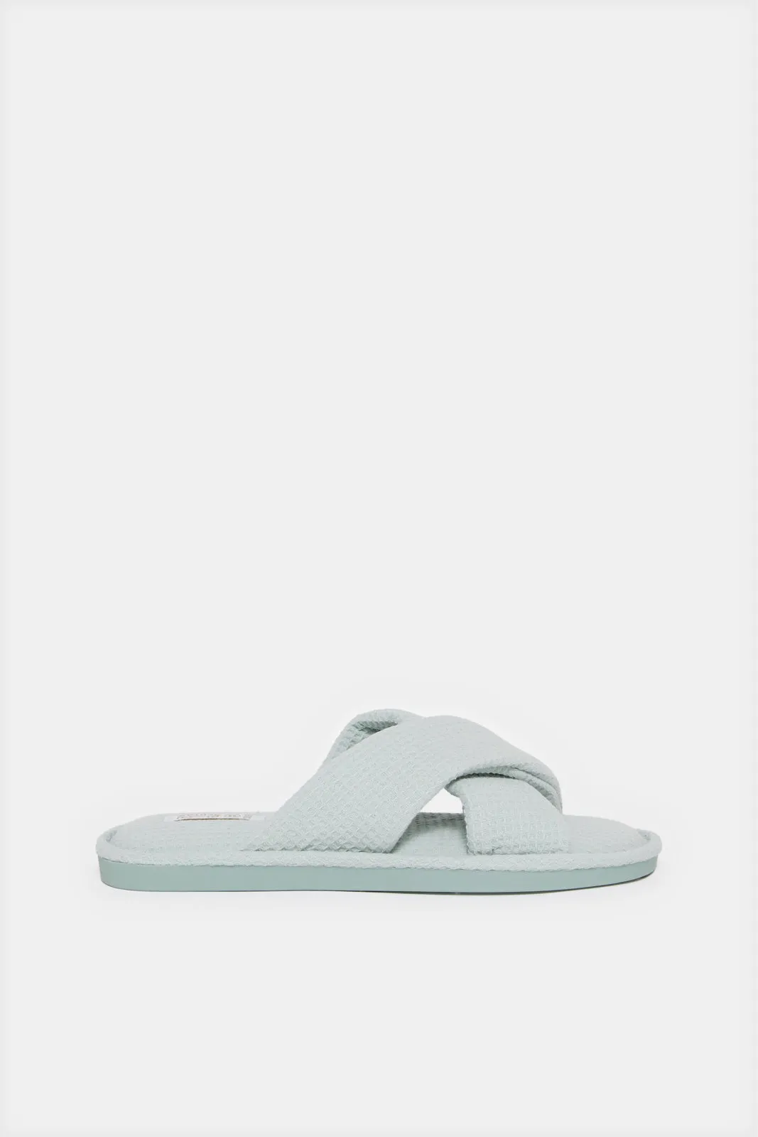 Women Green Crisscross Slipper sold by Redtag