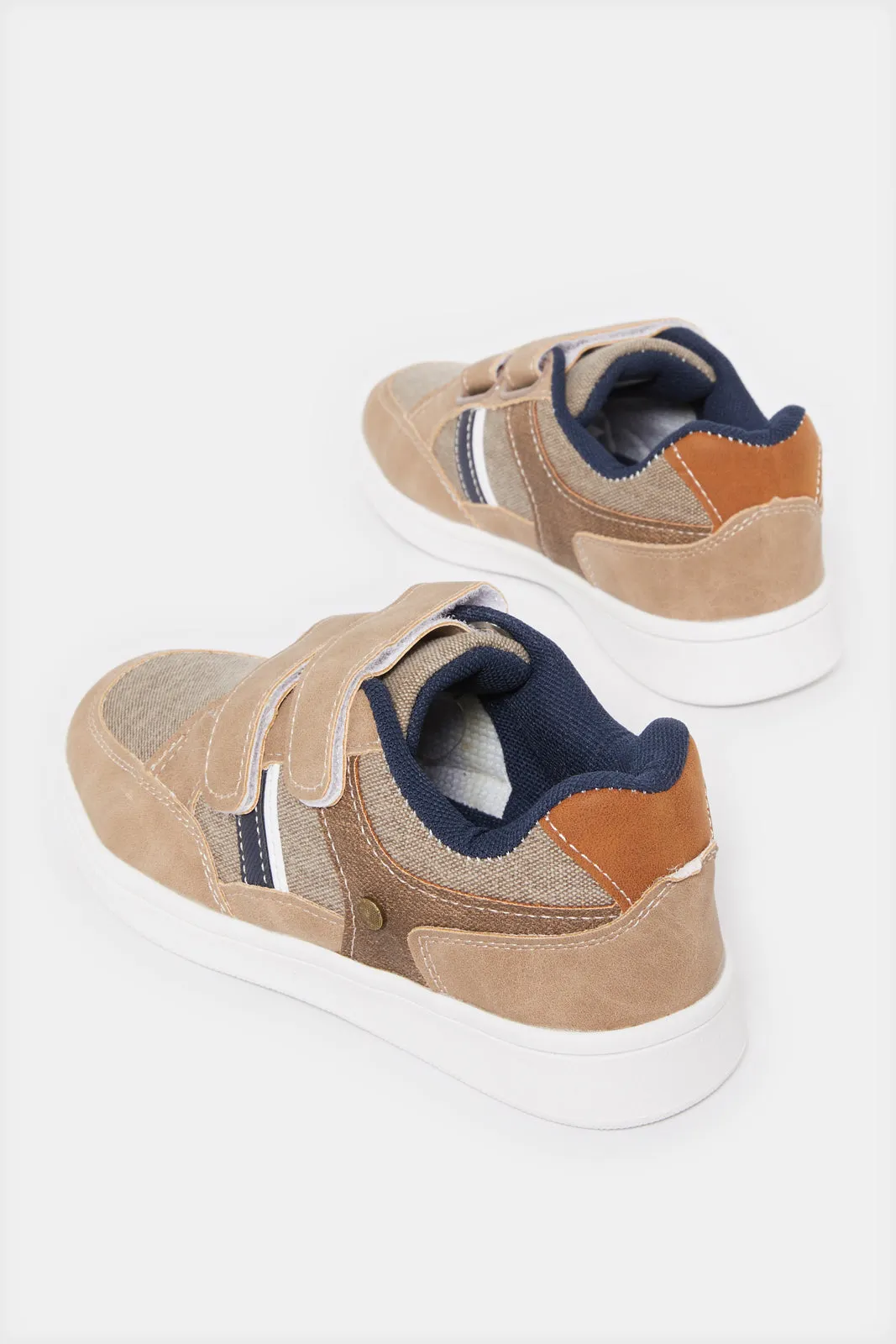 Boys Beige Material Block Sneakers sold by Redtag product image thumbnail 4