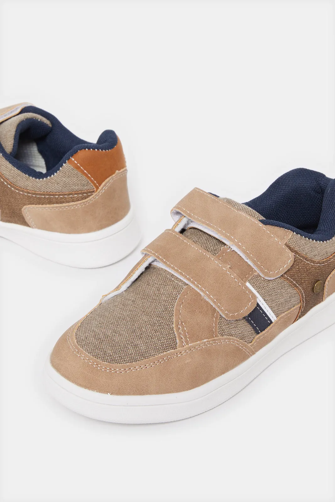 Boys Beige Material Block Sneakers sold by Redtag product image thumbnail 3