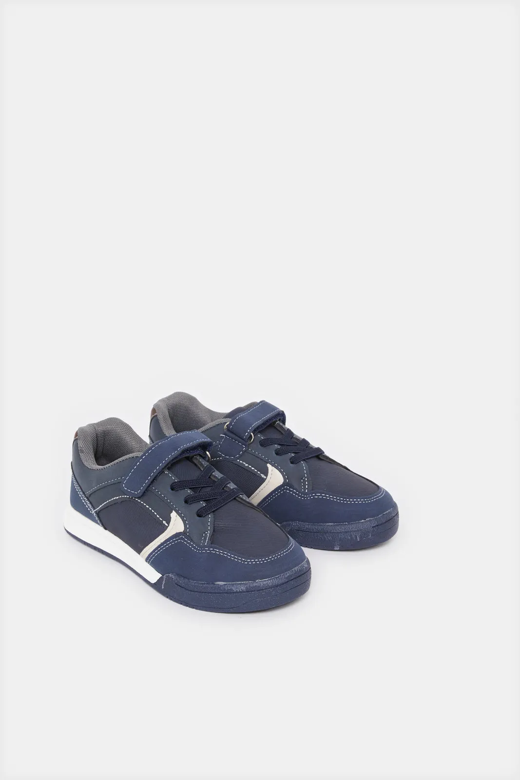 Boys Navy Material Block Sneakers sold by Redtag product image thumbnail 2