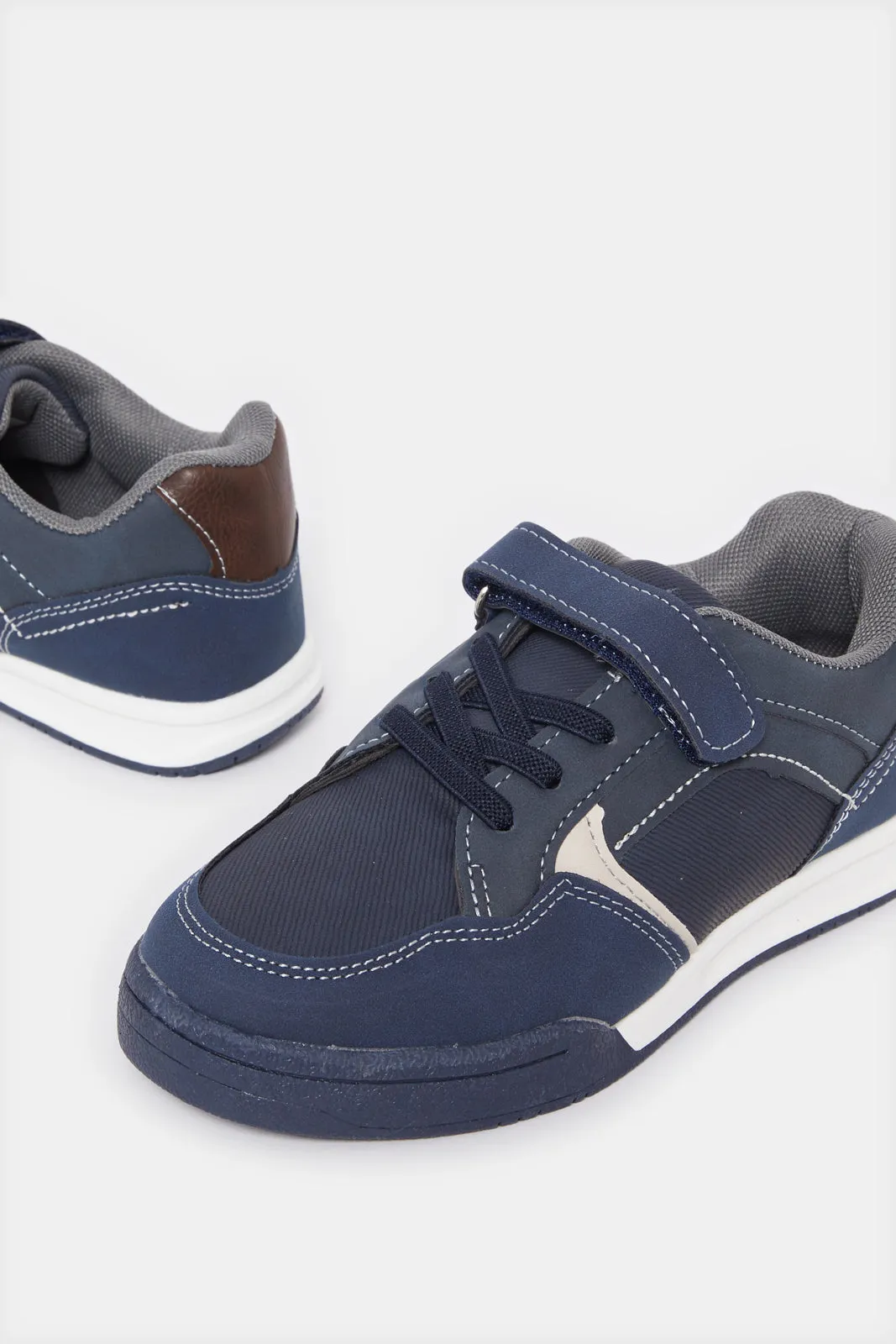 Boys Navy Material Block Sneakers sold by Redtag product image thumbnail 3