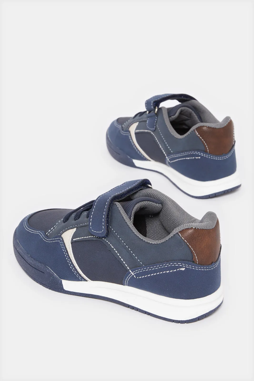 Boys Navy Material Block Sneakers sold by Redtag product image thumbnail 4