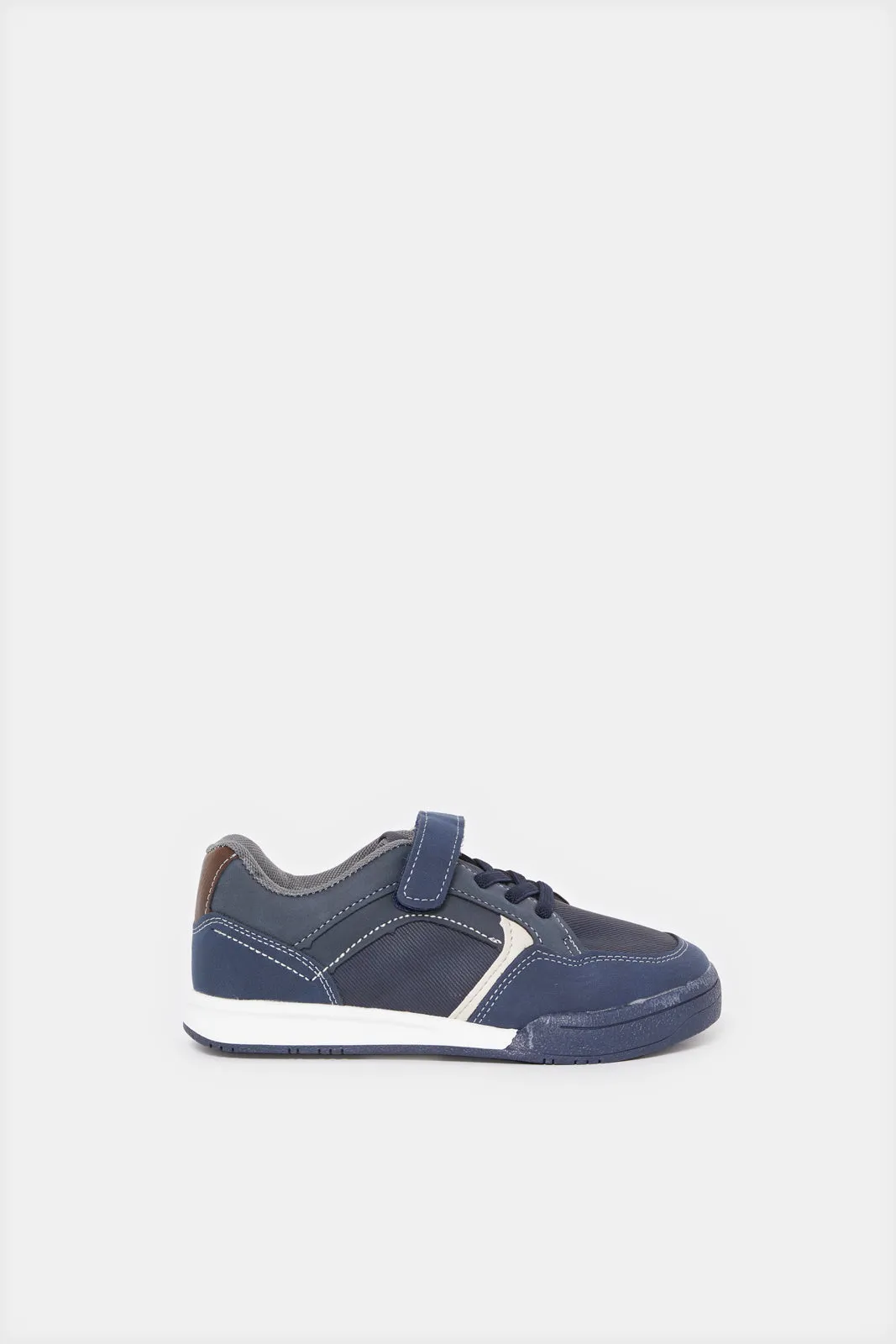 Boys Navy Material Block Sneakers sold by Redtag