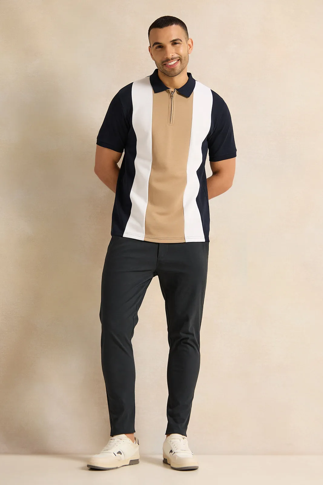 Men Black Polo T-Shirt sold by Redtag product image thumbnail 2