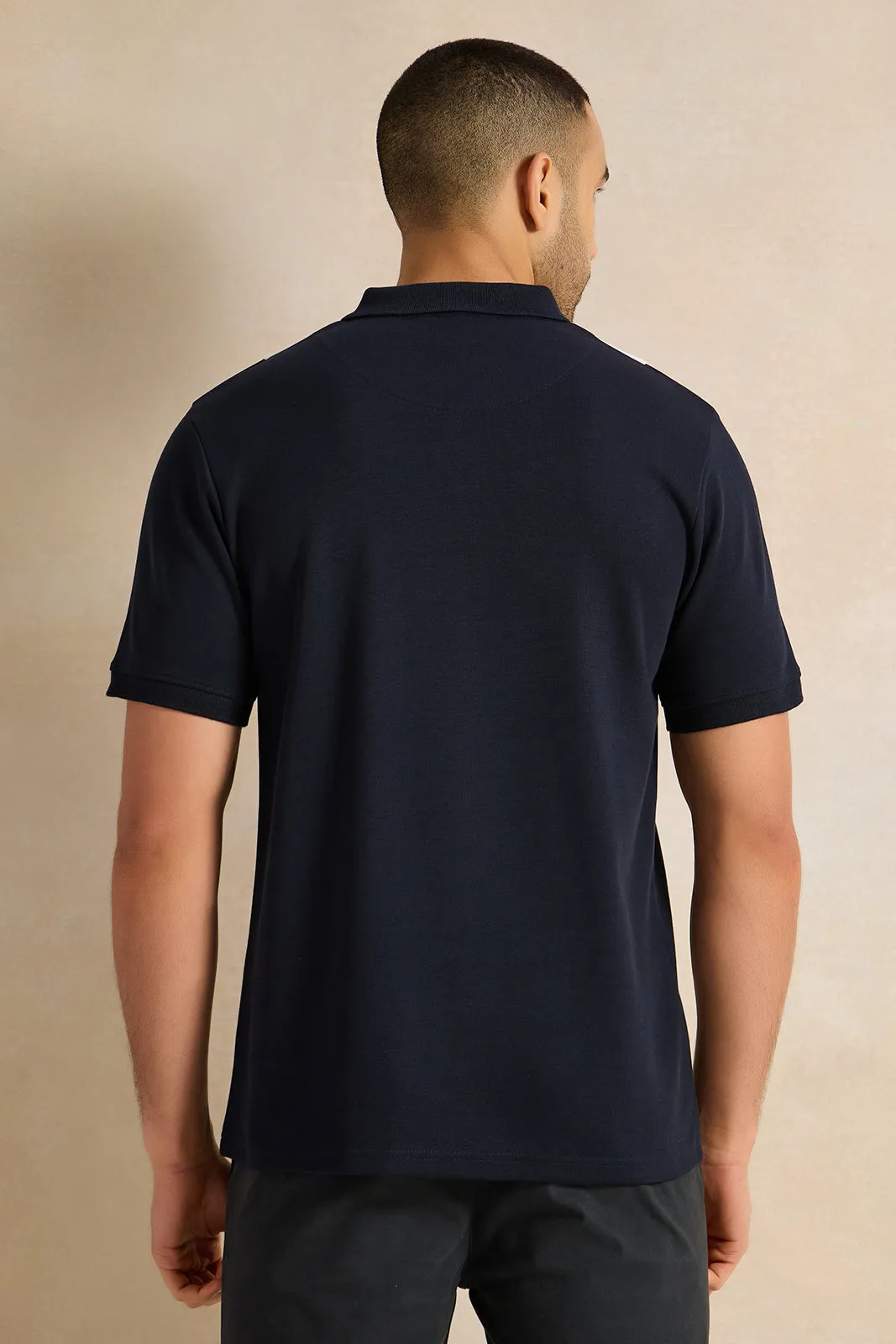Men Black Polo T-Shirt sold by Redtag product image thumbnail 3