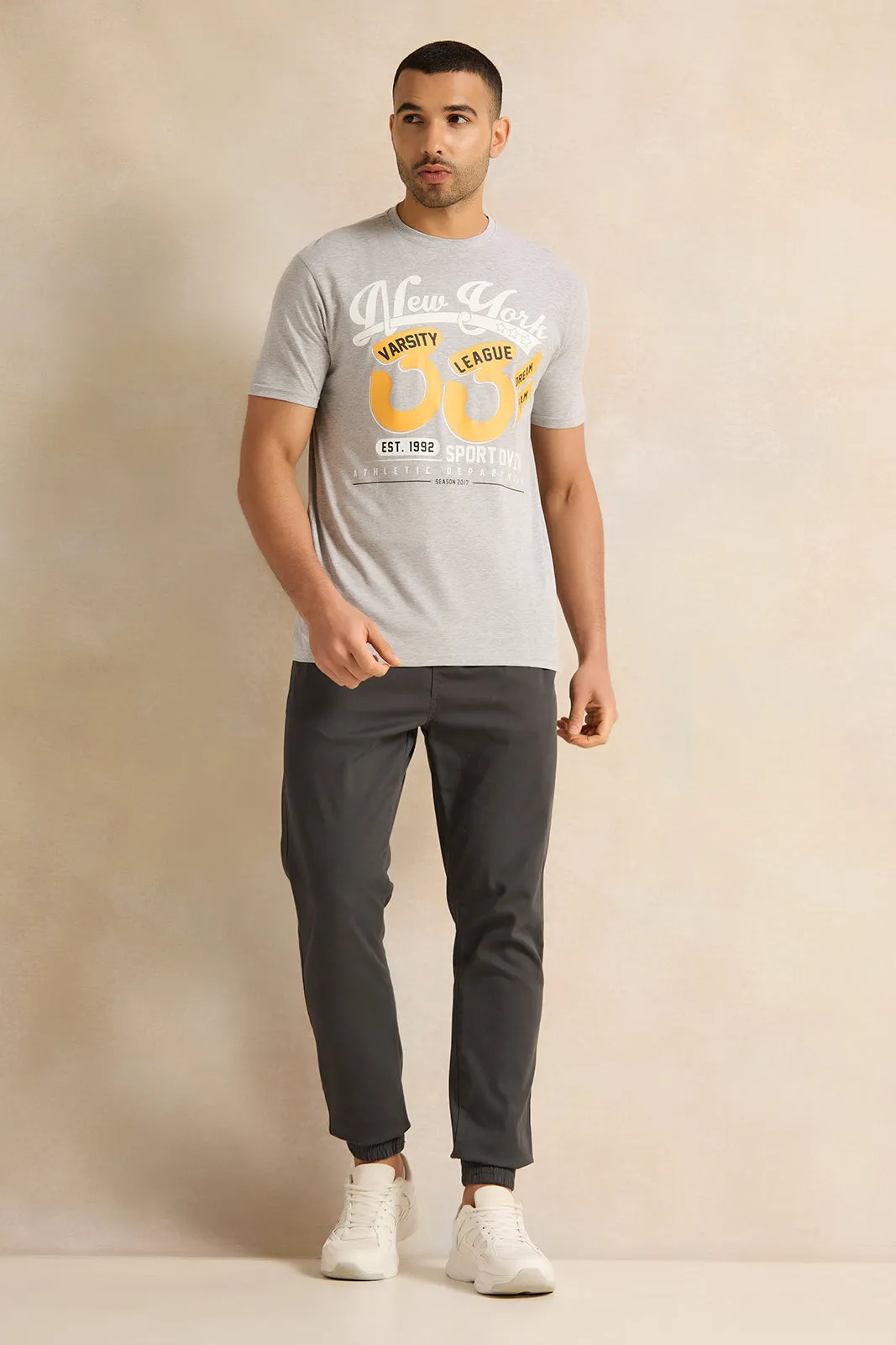 Men Grey Graphic T-Shirt sold by Redtag product image thumbnail 2