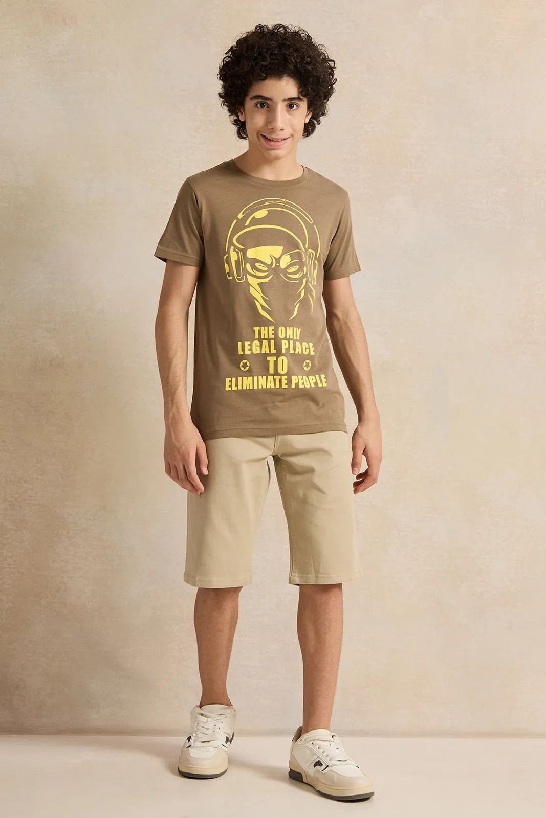 Senior Boys Brown Graphic T-Shirt sold by Redtag product image thumbnail 2