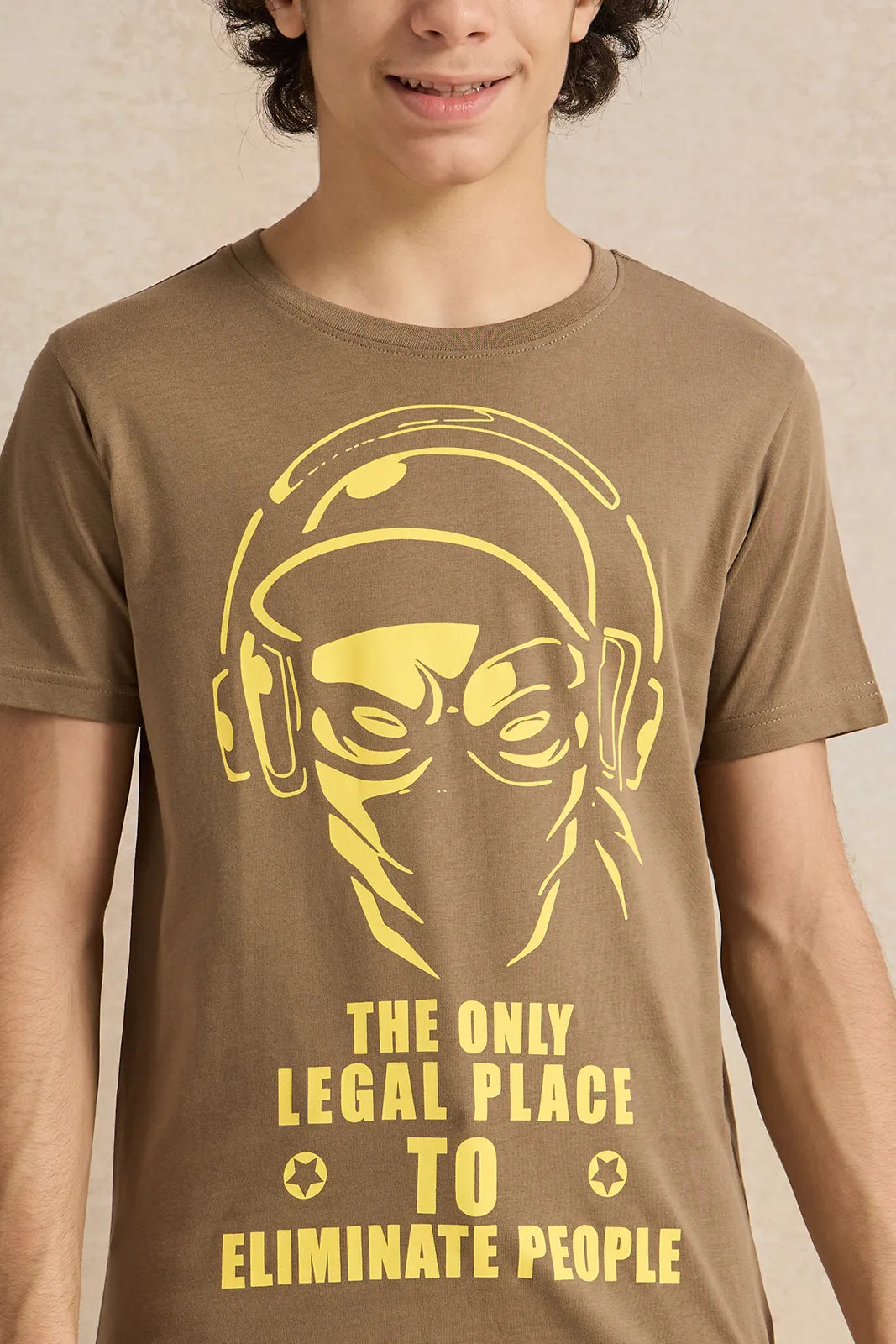 Senior Boys Brown Graphic T-Shirt sold by Redtag product image thumbnail 4