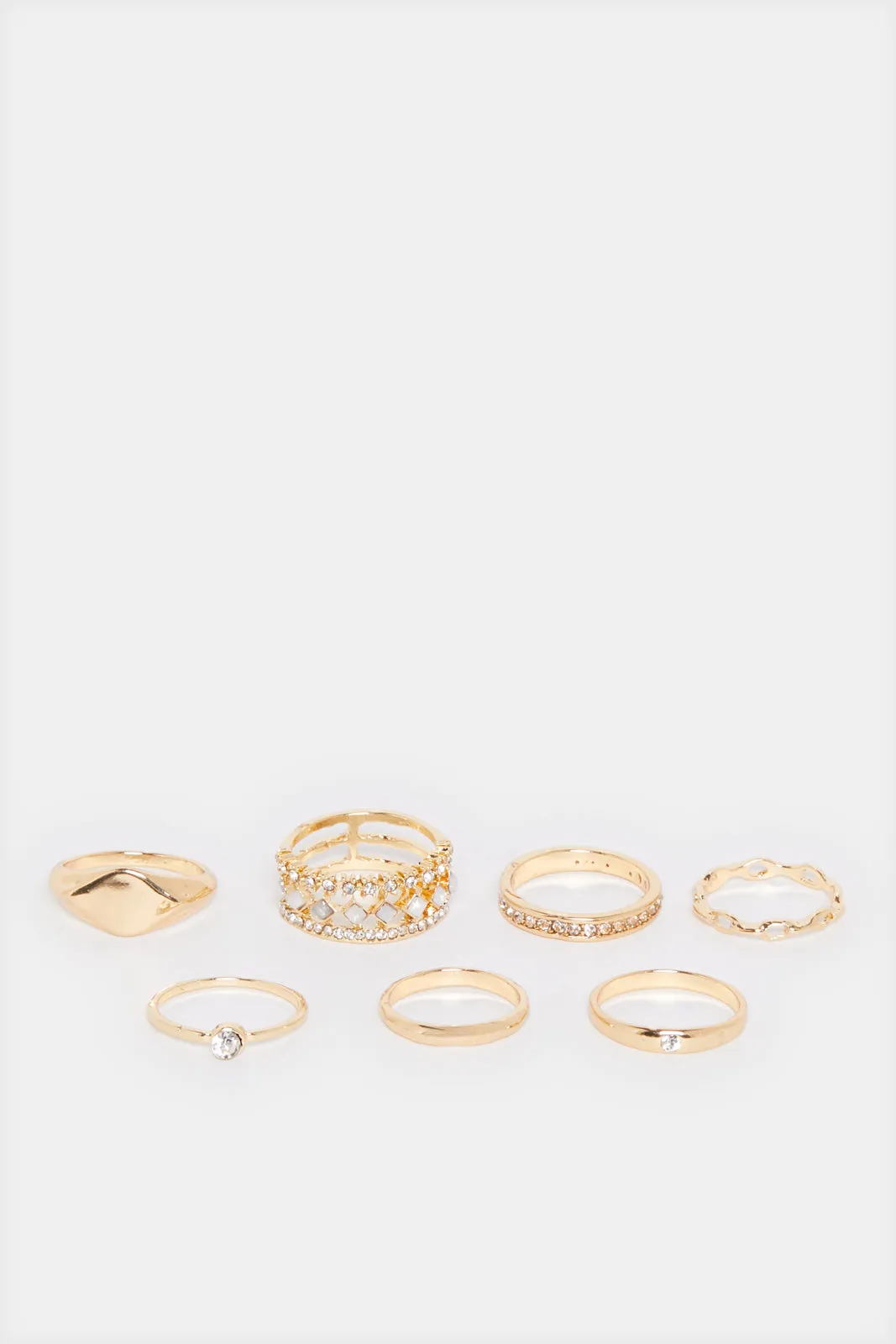 Women Gold Embellished Ring Set (7 Piece) sold by Redtag