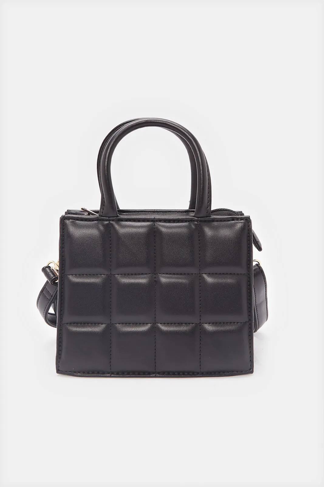 Women Black Textured Messenger Bag sold by Redtag