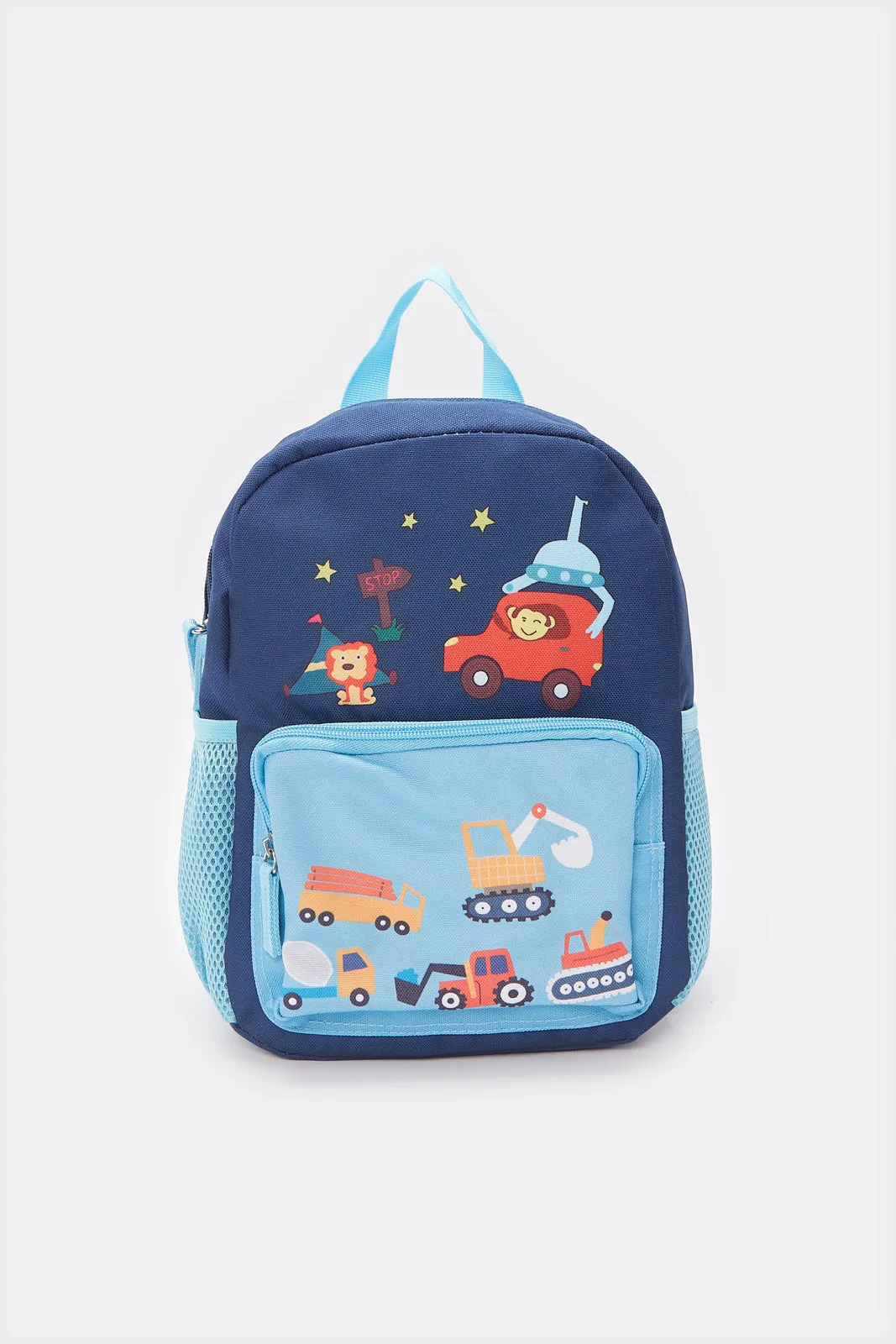 Boys Navy And Blue Printed Backpack sold by Redtag