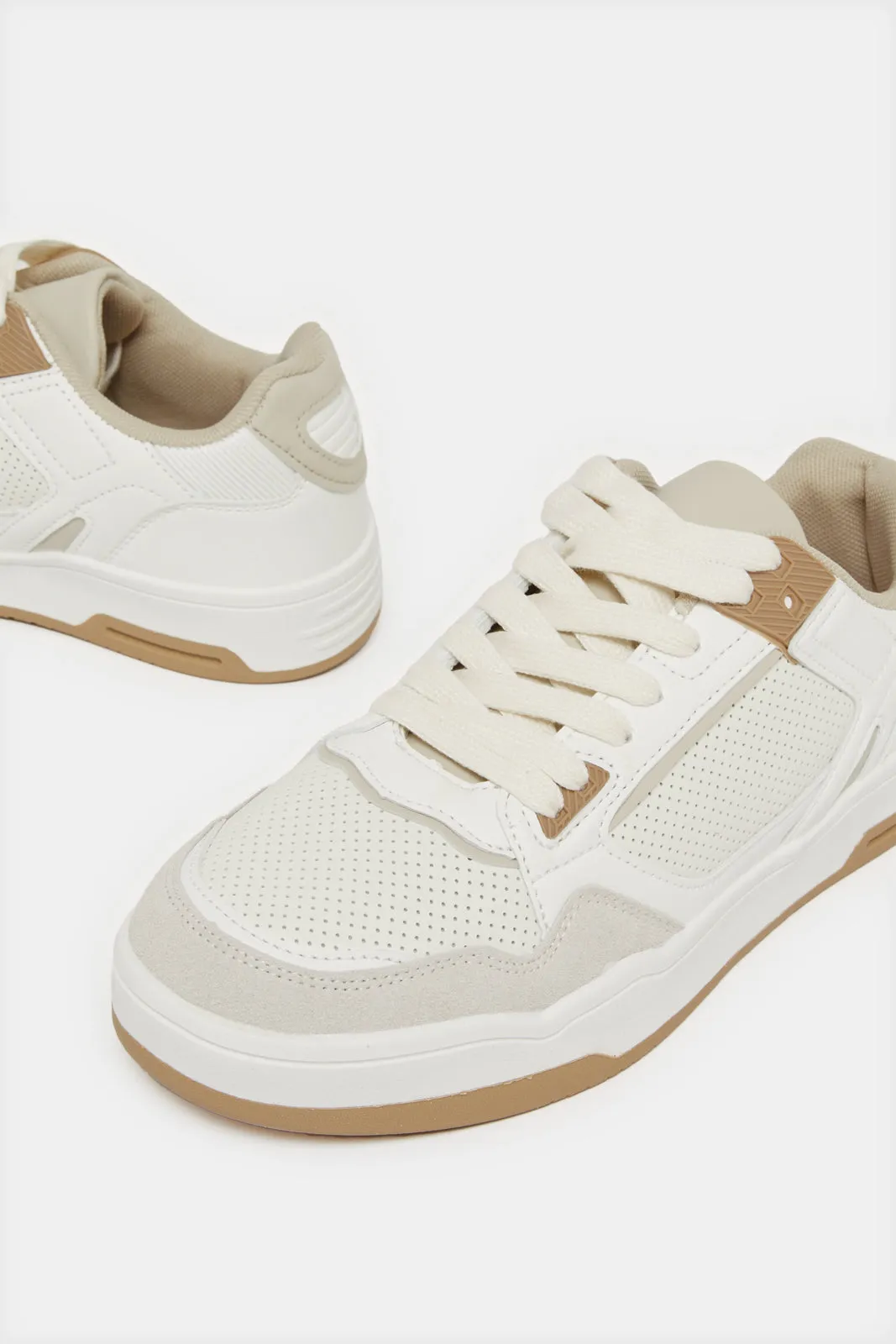 Women Ivory Textured Sneakers sold by Redtag product image thumbnail 3