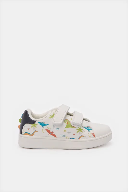 Infant Boys White Dinosaur Print Sneakers sold by Redtag
