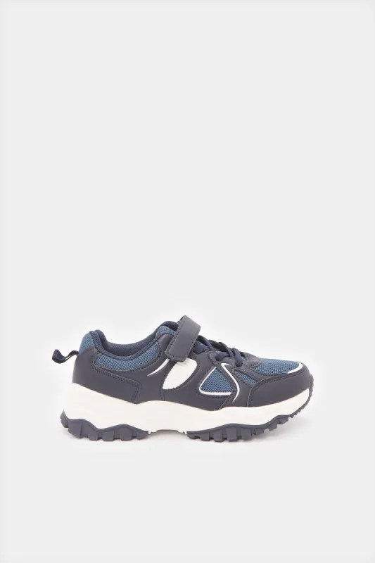 Senior Boys Navy Colour Block Sneakers sold by Redtag
