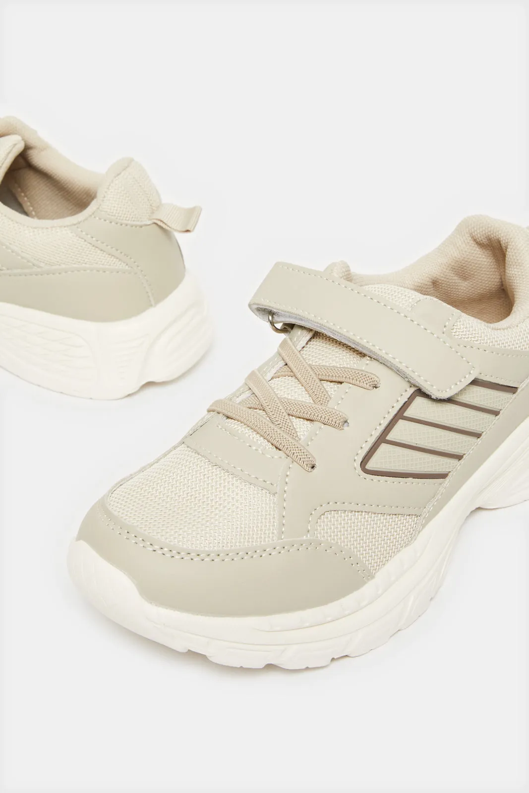 Senior Boys Beige Colour Block Sneakers sold by Redtag product image thumbnail 3