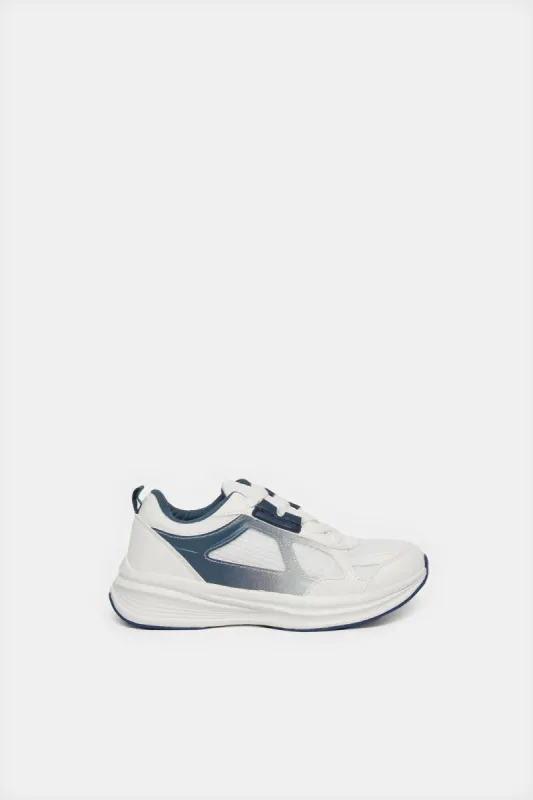 Senior Boys White Colour Block Sneakers sold by Redtag