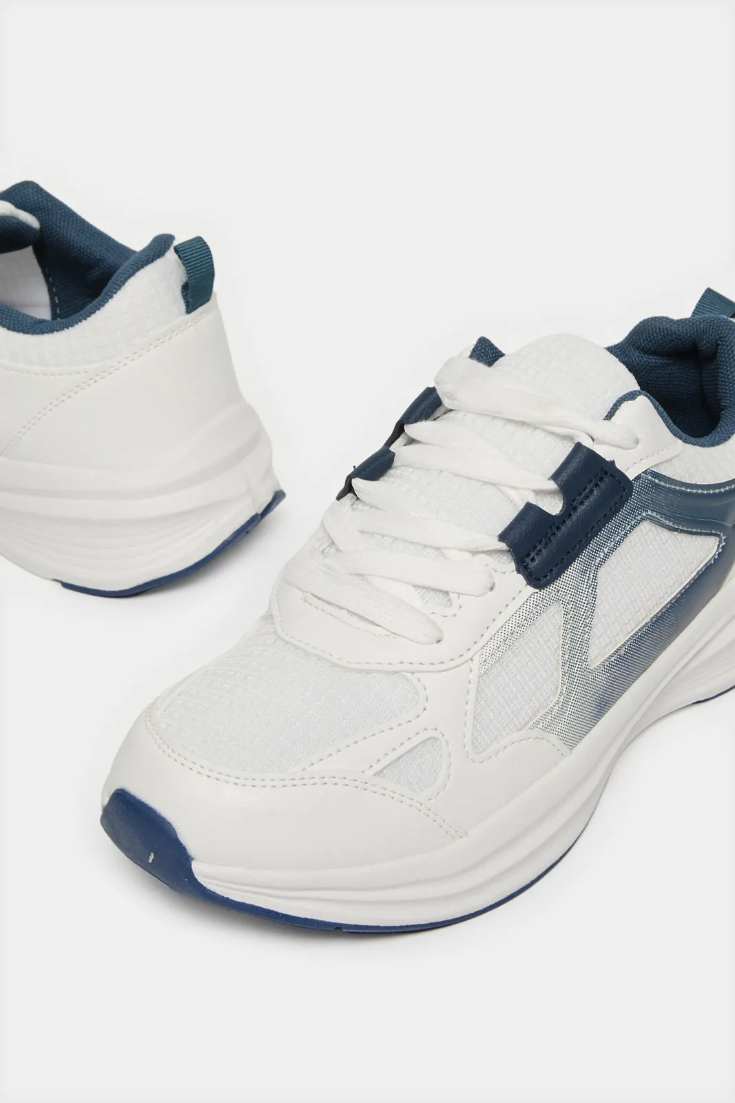 Senior Boys White Colour Block Sneakers sold by Redtag product image thumbnail 3