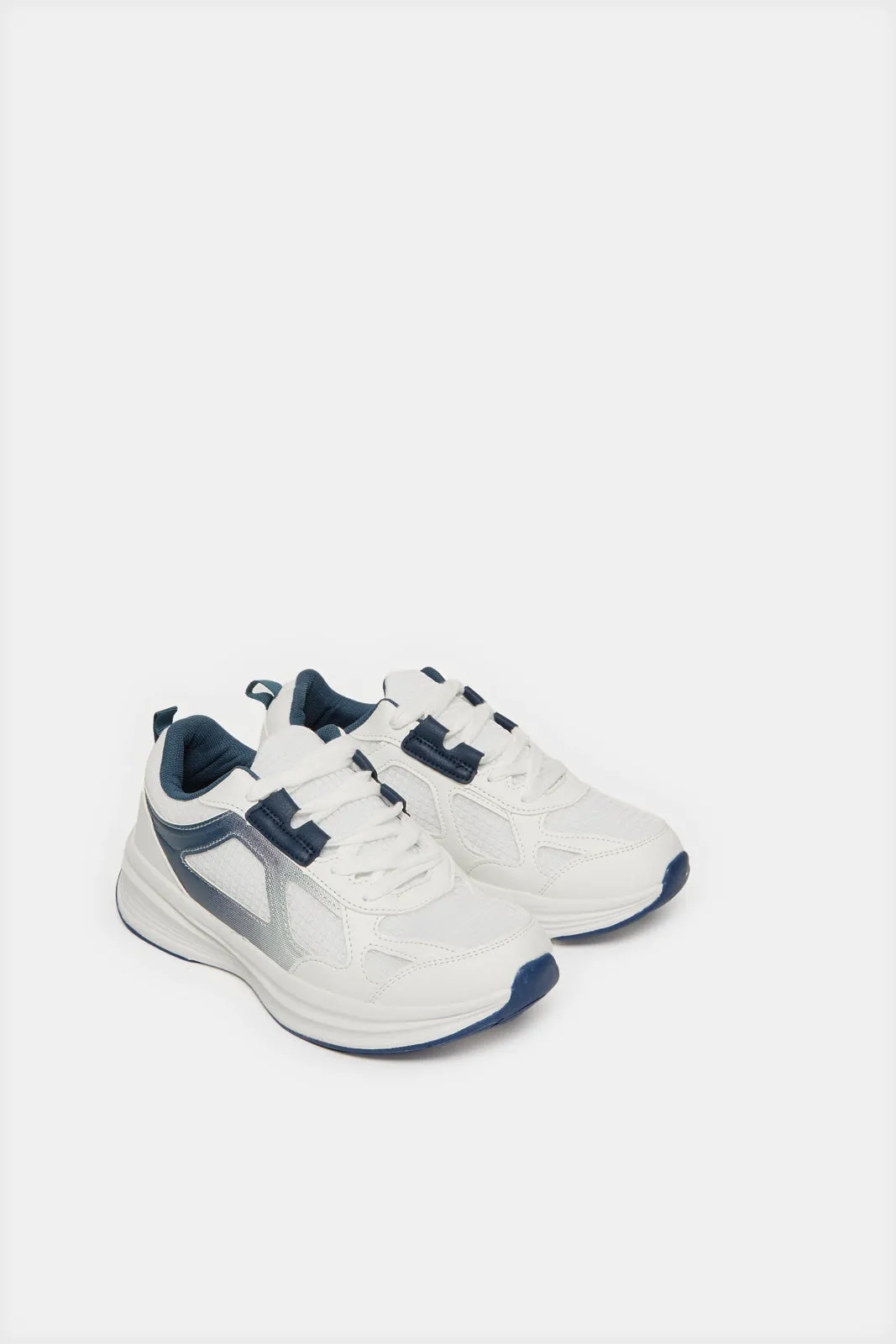 Senior Boys White Colour Block Sneakers sold by Redtag product image thumbnail 2