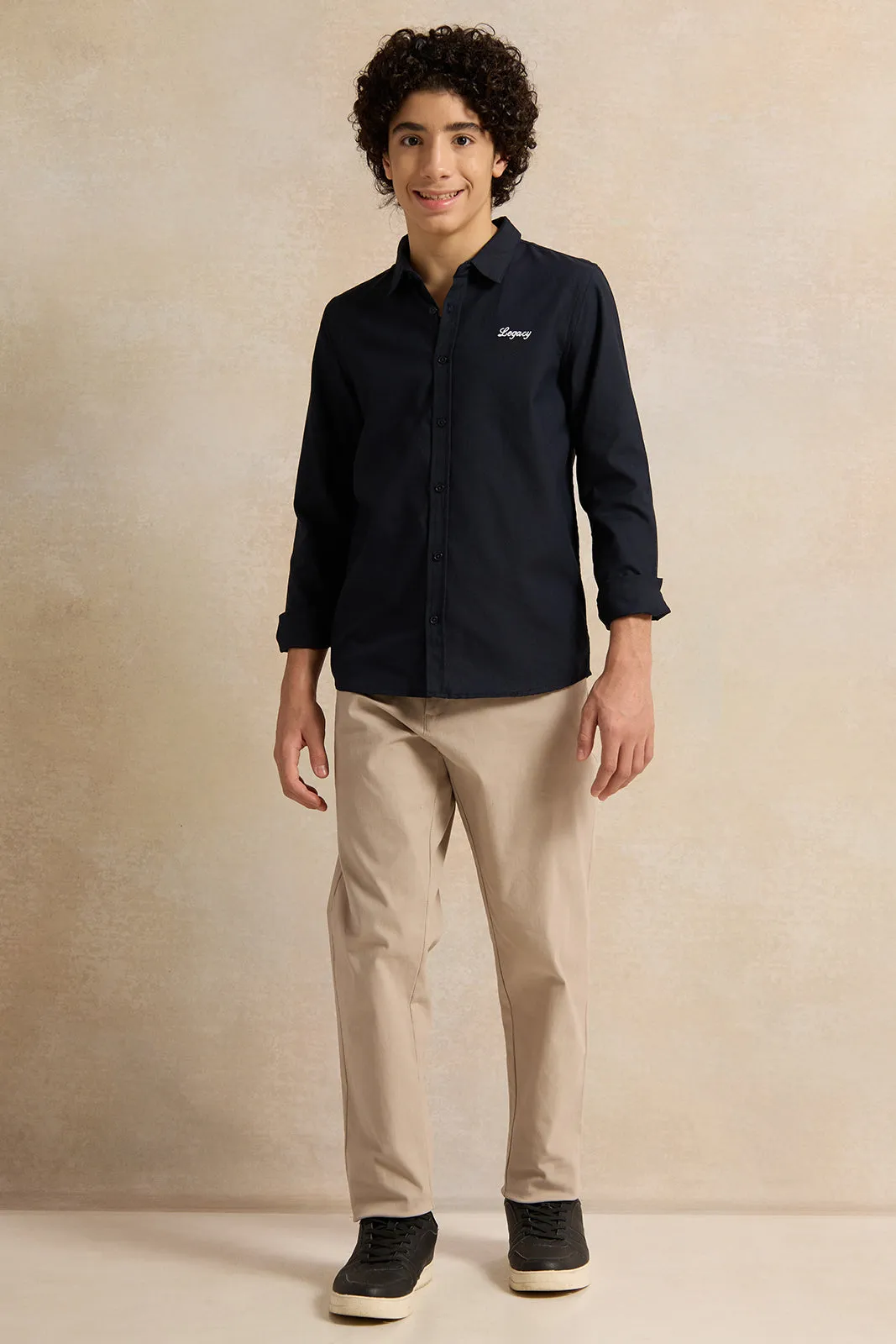 Senior Boys Navy Embroidered Shirt sold by Redtag product image thumbnail 2