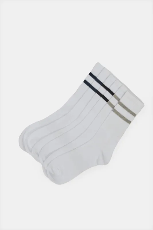 Men White Rib Ankle Socks Pack sold by Redtag