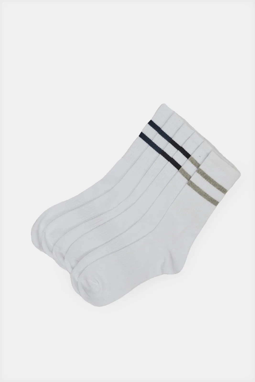 Men White Rib Ankle Socks Pack sold by Redtag