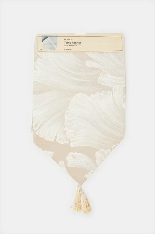 Beige Floral Print Table Runner sold by Redtag