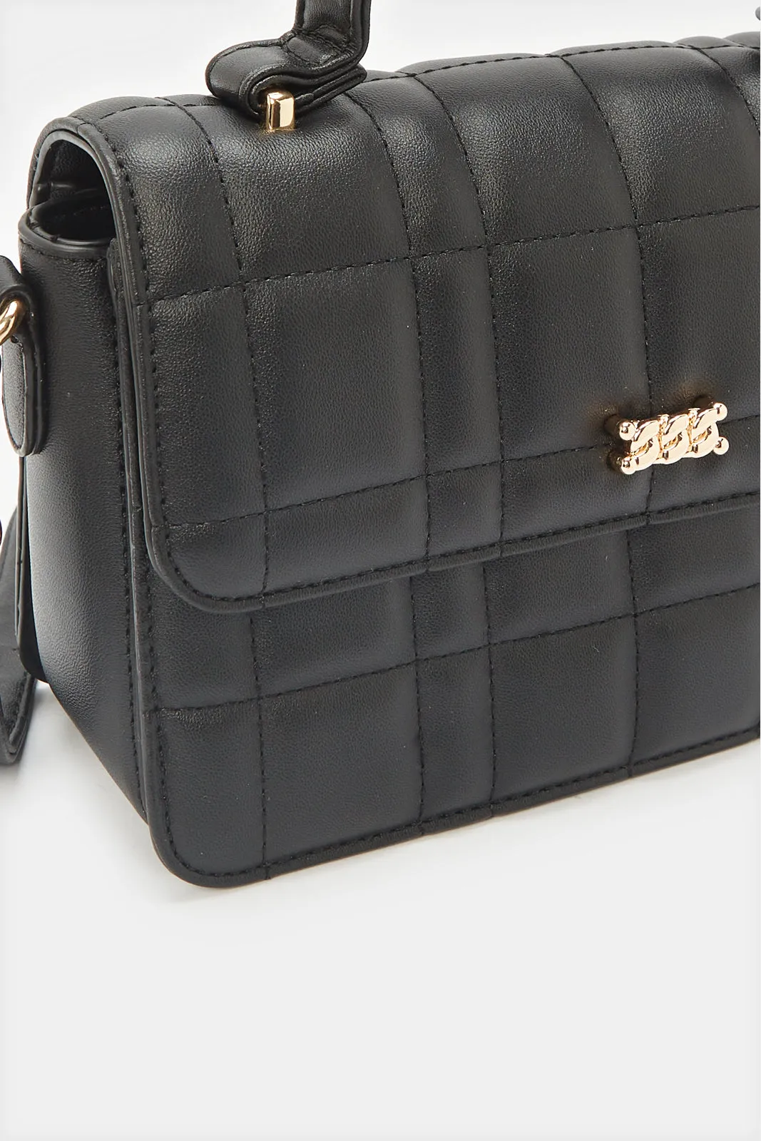 Women Black Textured Messenger Bag sold by Redtag product image thumbnail 3