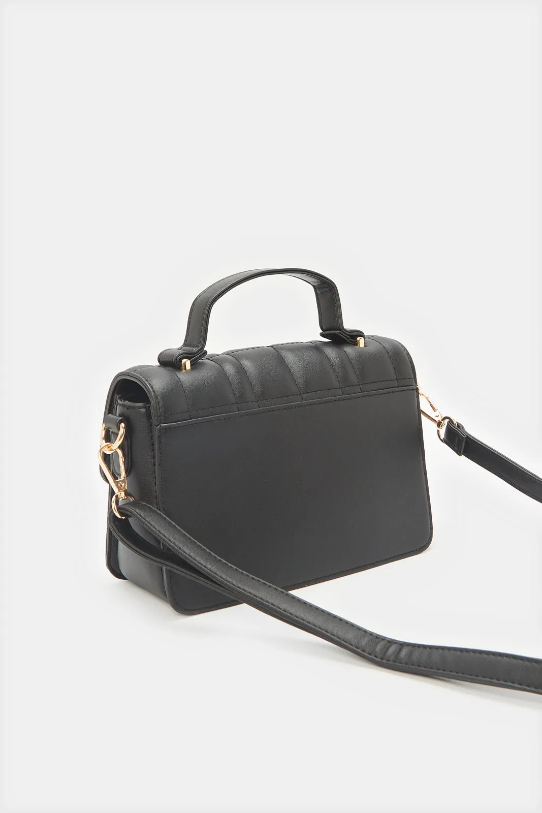 Women Black Textured Messenger Bag sold by Redtag product image thumbnail 2