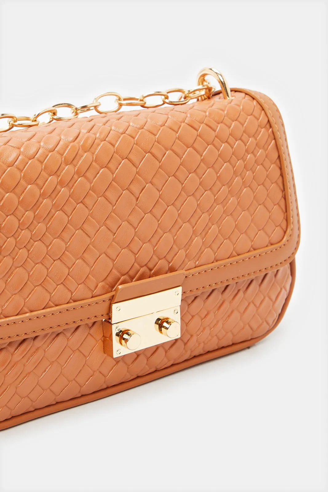 Women Tan Flap Messenger Bag sold by Redtag product image thumbnail 3