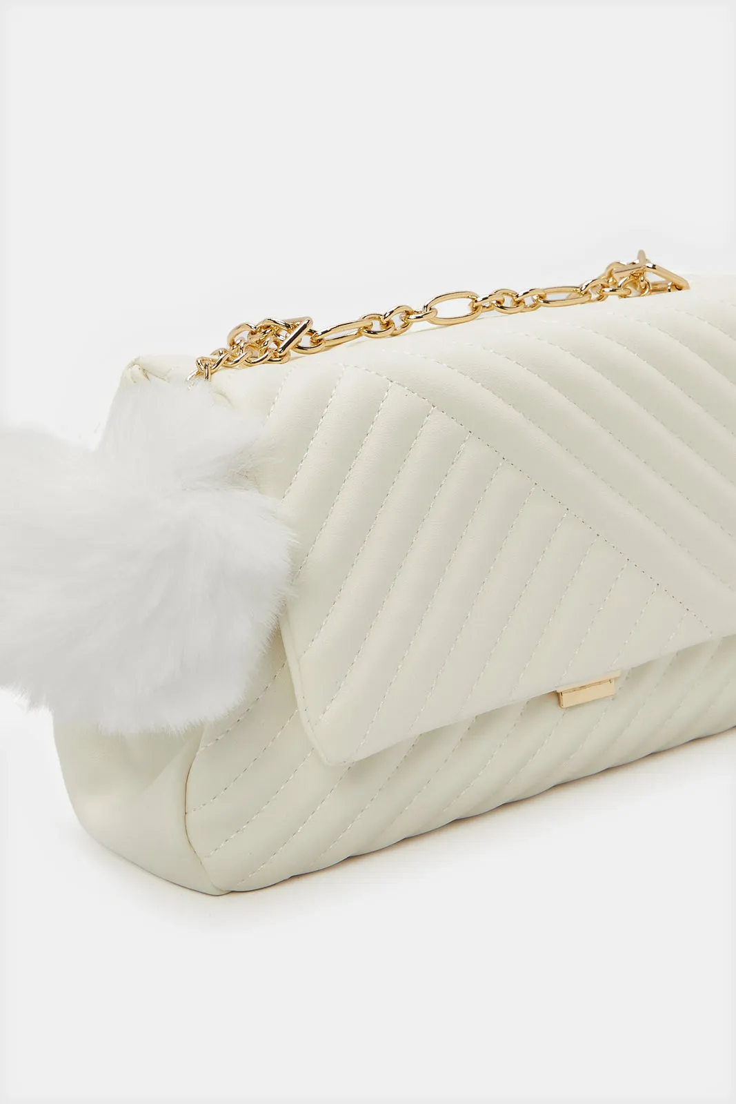 Women White Textured Messenger Bag sold by Redtag product image thumbnail 3