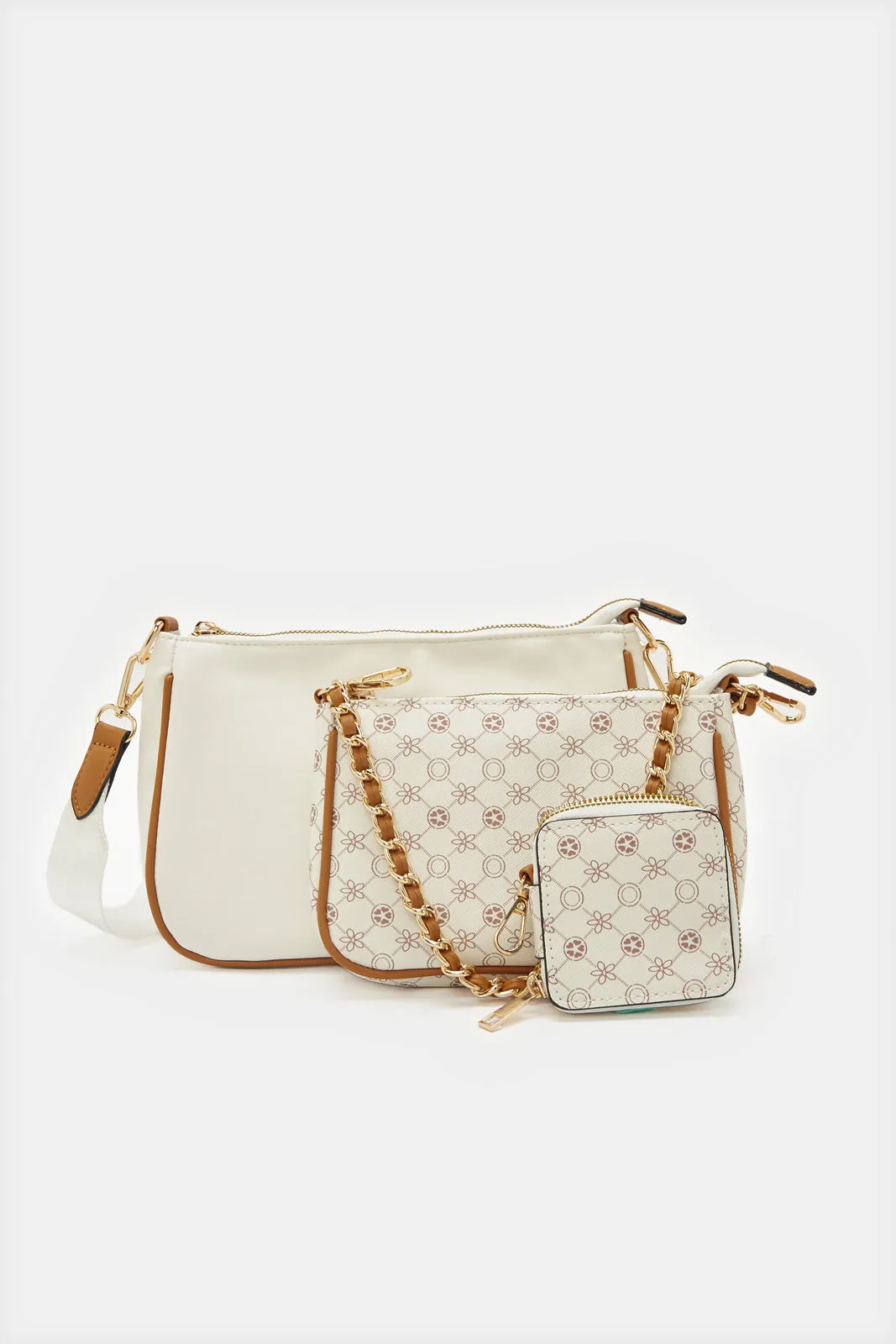 Women Beige Printed Utility Bag sold by Redtag