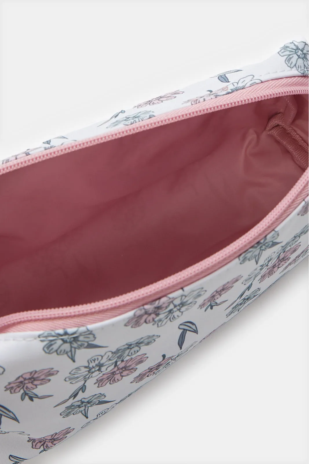 Women Pink And White Printed Cosmetic Pouch Set (3 Piece) sold by Redtag product image thumbnail 4