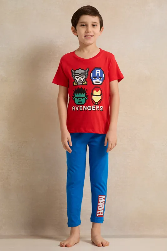 Boys Red And Blue Avengers Print Pyjama Set (2 Piece) sold by Redtag