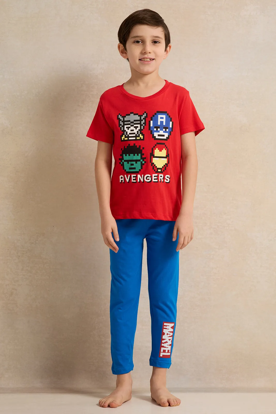 Boys Red And Blue Avengers Print Pyjama Set (2 Piece) sold by Redtag