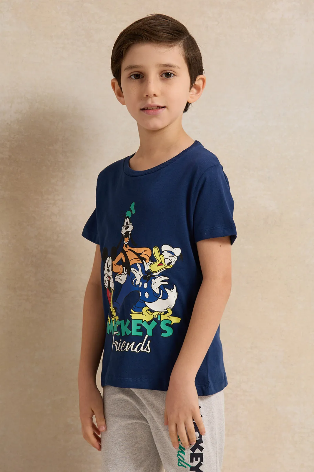 Boys Navy And Grey Mickey Print Pyjama Set (2 Piece) sold by Redtag product image thumbnail 2