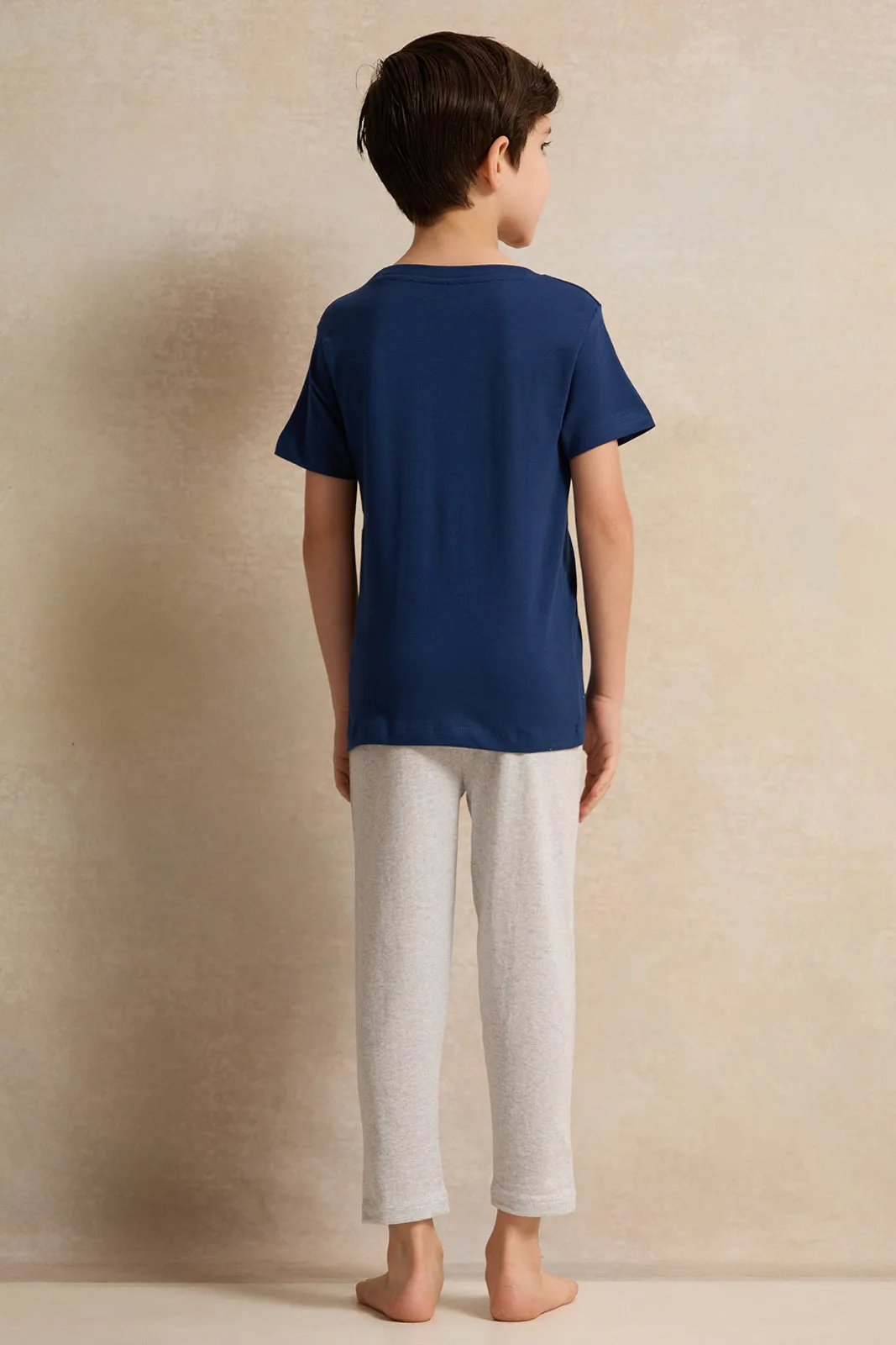 Boys Navy And Grey Mickey Print Pyjama Set (2 Piece) sold by Redtag product image thumbnail 4