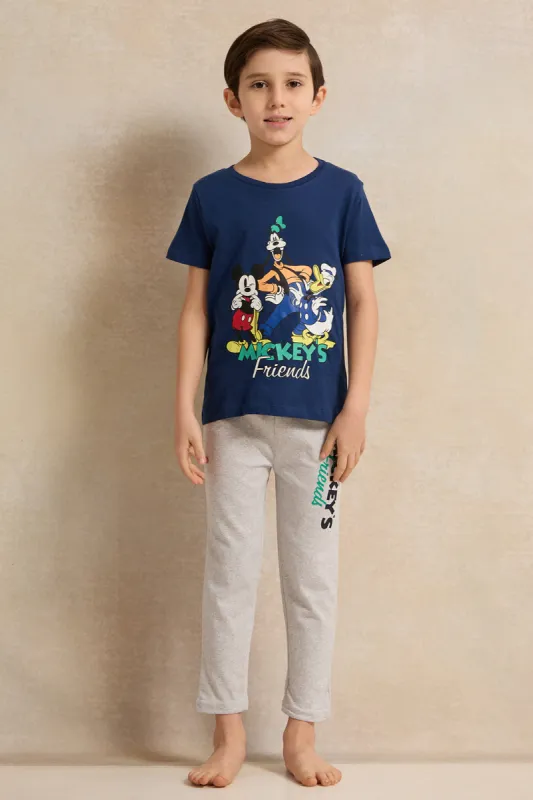 Boys Navy And Grey Mickey Print  Pyjama Set (2 Piece) sold by Redtag