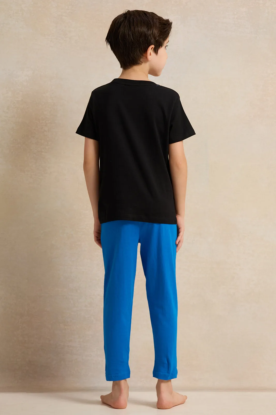 Boys Black And Blue Sonic Print Pyjama Set (2 Piece) sold by Redtag product image thumbnail 4