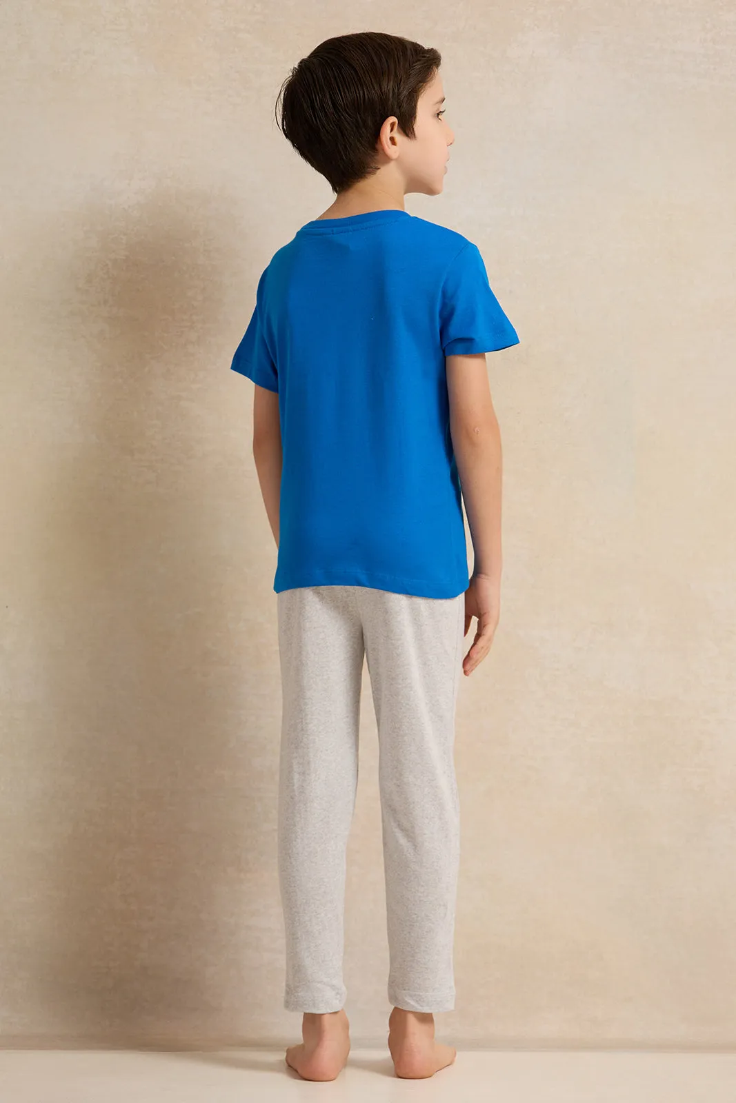 Boys Blue And Grey Sonic Print Pyjama Set (2 Piece) sold by Redtag product image thumbnail 4