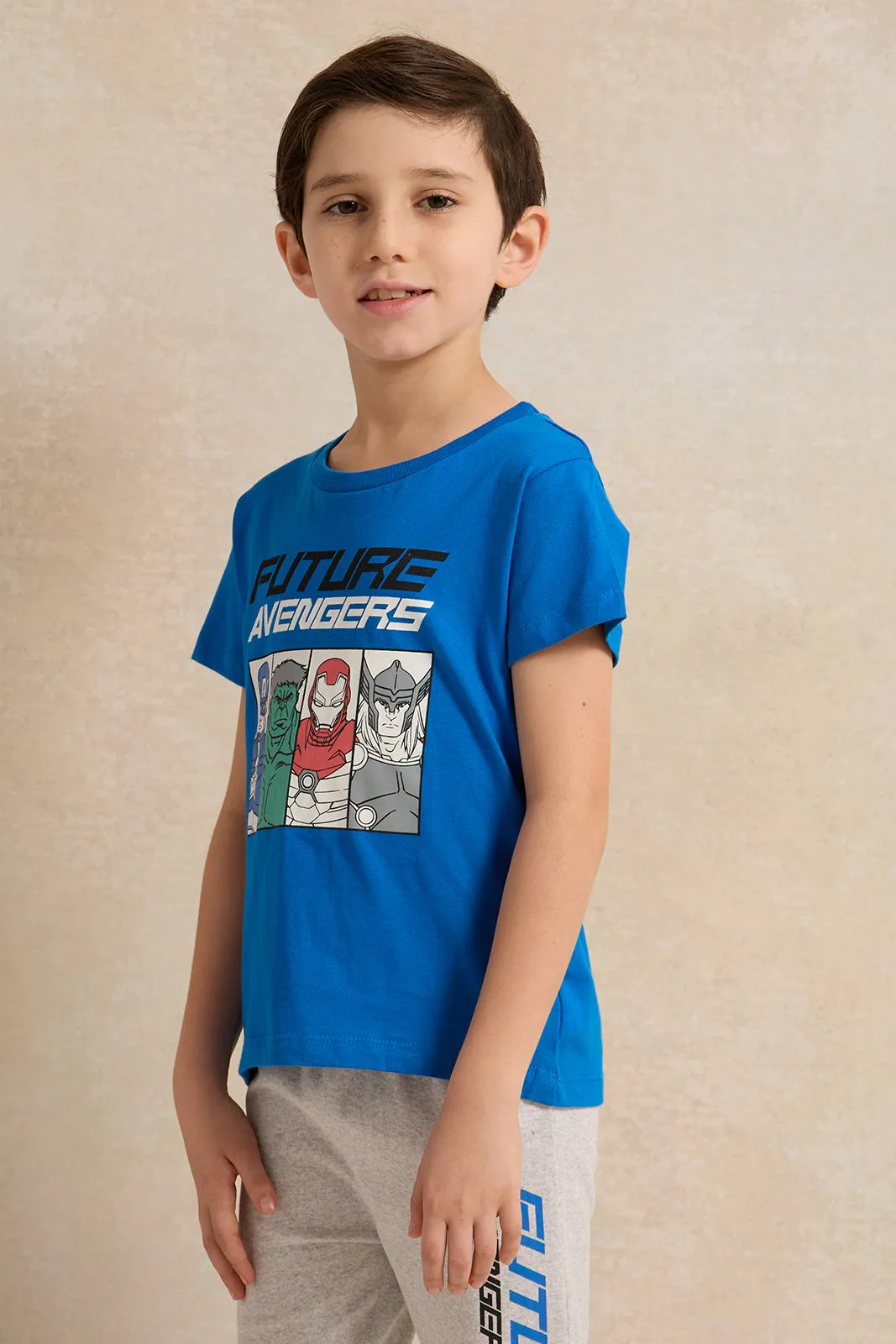 Boys Blue And Grey Avengers Print Pyjama Set (2 Piece) sold by Redtag product image thumbnail 2