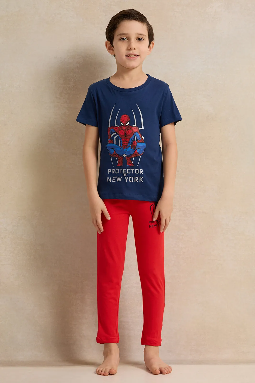 Boys Navy Spider Man Print Pyjama Set (2 Piece) sold by Redtag