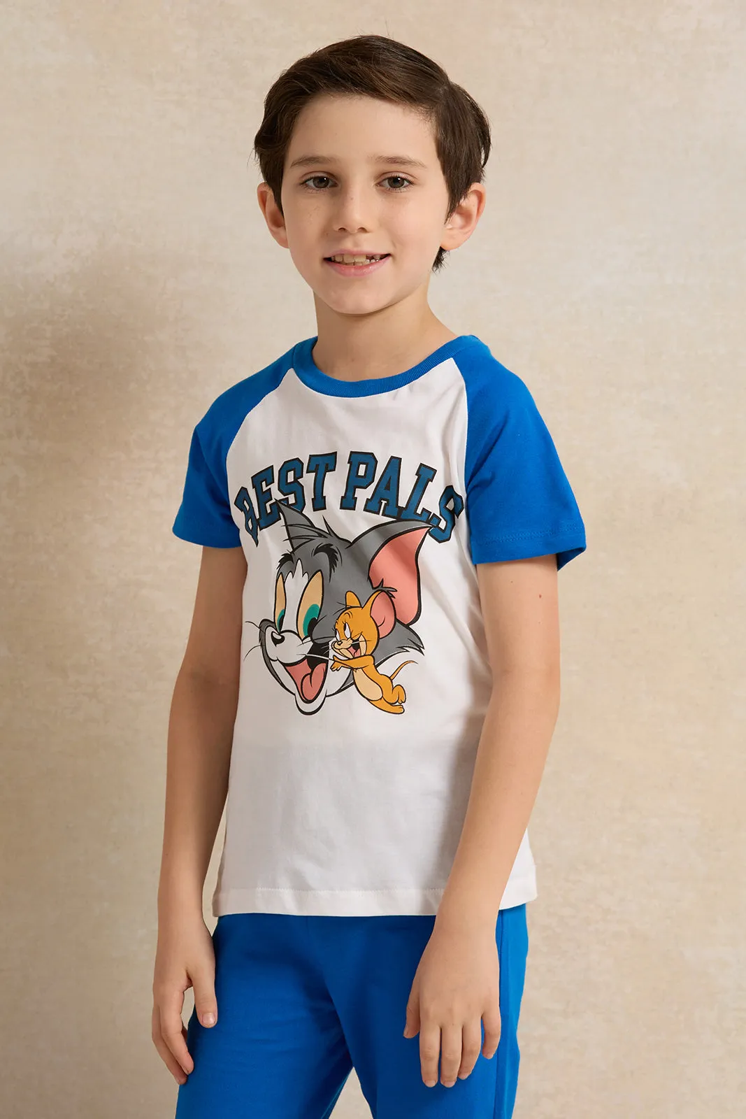 Boys Blue Tom & Jerry Print Pyjama Set (2 Piece) sold by Redtag product image thumbnail 2